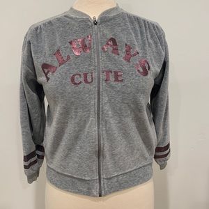 ZARA KIDS GIRLS VELOUR SWEATSHIRT JACKET SIZE 10